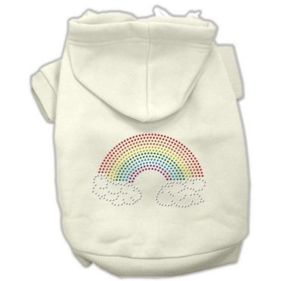 Mirage Pet Products Rhinestone Rainbow Hoodies, Size 18, Cream