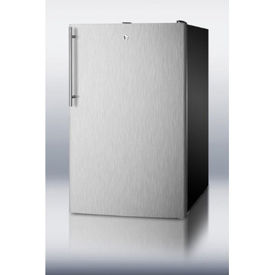 Summit CM421BLBISSHV 4.1 Cu. Ft. Stainless Steel Undercounter Compact Refrigerator