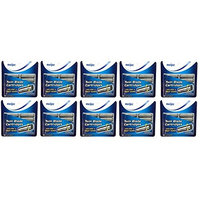 Twin Blade Cartridges with Lubricating Strip, 10 Count (Pack of 10) + FREE Travel Toothbrush, Color May Vary