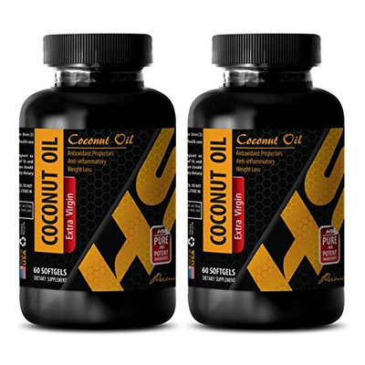 Stress relief supplement - COCONUT OIL EXTRA VIRGIN - Coconut pills for weight loss - 2 Bottle 120 Softgels