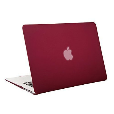 MOSISO Ultra Slim Plastic Hard Shell Snap On Case Cover for MacBook Air 13 Inch (A1466 & A1369), Wine Red