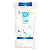 1 Of White Cloud Cotton Balls Jumbo Size 60 Count Soft Durable Absorbent 100% Pure Cotton NEW