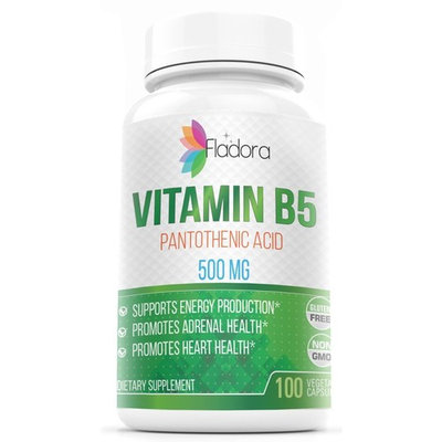 Vitamin B5 - Pantothenic Acid - with Calcium 500 mg, 100 Capsules by Fladora
