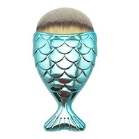 Xiaosan Makeup Brush, Fish Scale Makeup Brush Fishtail Bottom Brush Powder Blush Makeup Cosmetic Brush