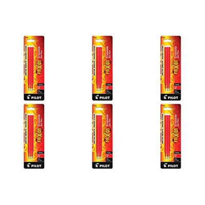 Pilot PIFX7R3RED-6PACKS Refill for Frixion Erasable Gel Ink Pen Assorted