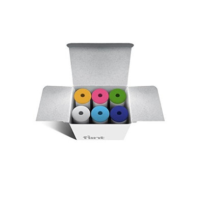 Flint Refill for Retractable Lint Roller with 30 Multi-Use Adhesive Sheets and Interchangeable Caps, Solid Mix Colors, 6 Refills