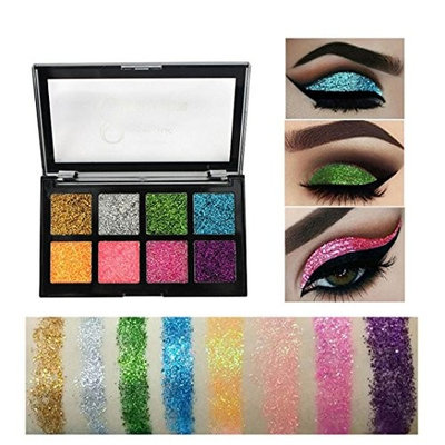 Shimmer Glitter Shiny Glowing Eyeshadow Palettes Diamond Long-lasting Waterproof with Silky Shine Color Makeup Eyeshadow 8 Colors Eyeshadow Palettes