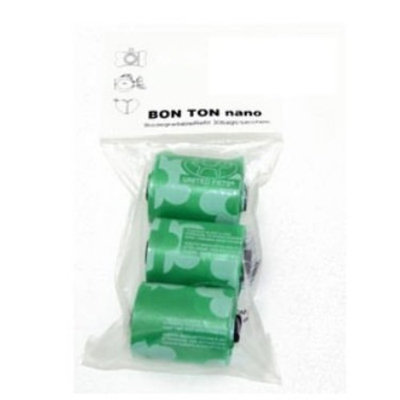 Petego United Pets Nano Bag Pet Waste Bags Replacement Rolls, Green, 30 Bags per Pack