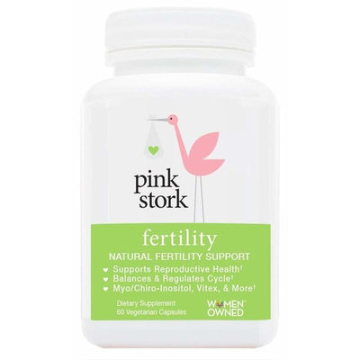 Pink Stork Fertility: Natural Fertility Support, Balances & Regulates Cycle, Myo/Chiro-Inositol, Vitex & More, Essential Vitamins & Extracts, -60 Vegetarian Capsules