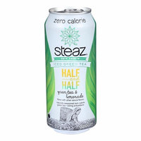 Steaz Zero Calorie Green Tea - Half And Half - Pack of 12 - 16 Fl Oz.