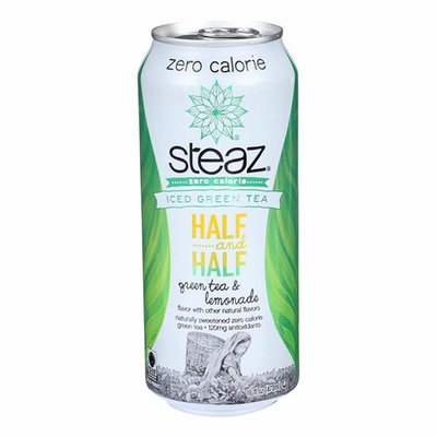 Steaz Zero Calorie Green Tea - Half And Half - Pack of 12 - 16 Fl Oz.