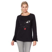 DG2 Diane Gilman Jeweled Kitty Sweatshirt 570-532