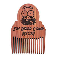 Rick and Morty Beard Comb Rick! - Rick Sanchez - Made in the USA - Anti Static and No Snag Design (With Black Leather Case)