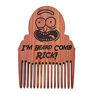 Rick and Morty Beard Comb Rick! - Rick Sanchez - Made in the USA - Anti Static and No Snag Design (With Black Leather Case)