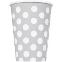 12oz Paper Silver Polka Dot Cups, 6ct