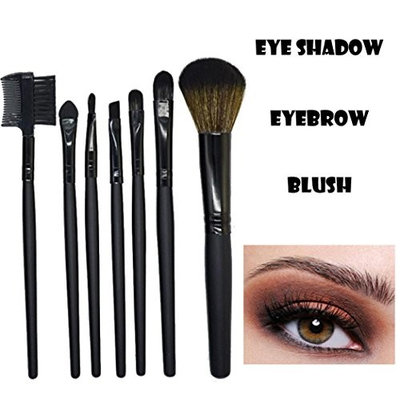 LiPing Wood Makeup Brushes 7 PCs Makeup Brush Set Premium Synthetic Foundation Brush Blending Face Powder Blush Concealers Eye Shadows Make Up Brushes Kit