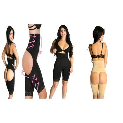 Smok69 High Waist Butt Lifters Thigh Trimmers Tummy Control Bodysuit 2 pack Black 2XL 3XL