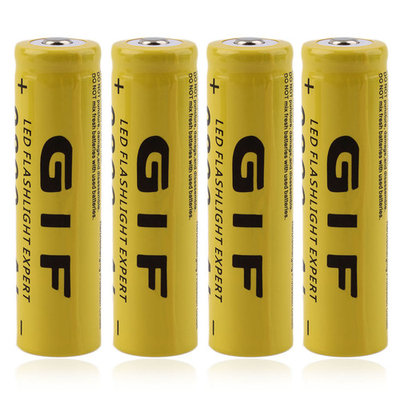 2017 Upgrade Universal 4pcs 18650 3.7V 9800mAh Rechargeable Li-ion Battery + Charger 4 Batteries Yellow