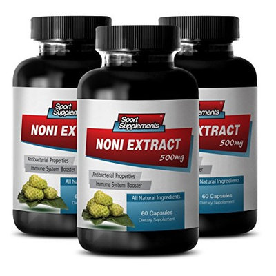 Pure noni capsules - NONI EXTRACT 500mg - Antioxidant boost - 3 Bottles 180 Capsules