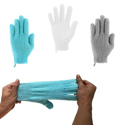Exfoliating Bath Gloves - 3 Pairs - Total 6 Gloves, ITDOES Bath Scrubber, Body Spa Massage Dead Skin Cell Remover