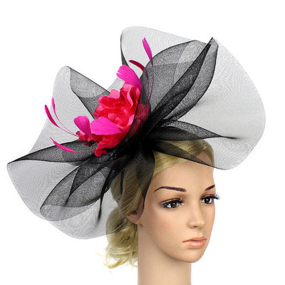 Fascinator Hat, Coxeer Elegant Flower Veil Headdress Hair Clip Hat Party for Women Ladies Girls