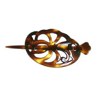 Caravan Open Tortoise Pin Thru Barrette 4-1/4