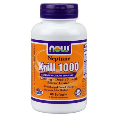NOW Foods Neptune Krill 1000 Cardiovascular Support 1000 mg Softgels, 60 Ct