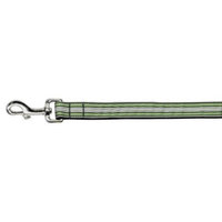 Mirage 125-007 1004GR Preppy Stripes Ribbon Dog Collar Green/White 4' Leash
