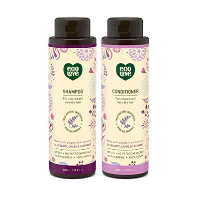 100% Vegan Shampoo by EcoLove Made with Organic Tomato Beetroot and Red Pepper for Normal to Oily Hair Cruelty Free Organic Hypoallergenic Natural SLS Free and Sulfate Free - 17.6 oz