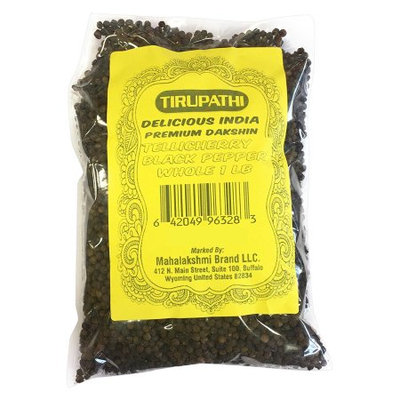 Tirupathi Peppercorn (Whole)-Black Tellicherry, 16-Ounce Unit 1 LB