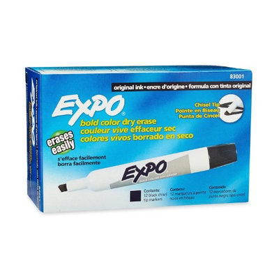 Expo Original Dry Erase Markers, Chisel Tip Black, 12 Count ( Case of 12 )