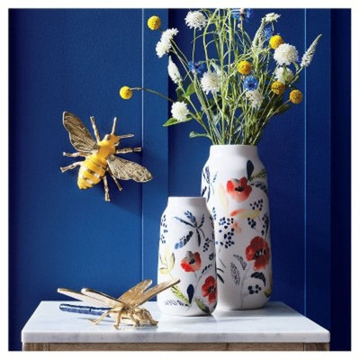 Blue Ceramic Candle (6.5oz) - Heirloom Bouquet