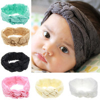 Coxeer 7Pcs Hair Bands Cute Multicolor Lace Head Wraps for Baby Girls
