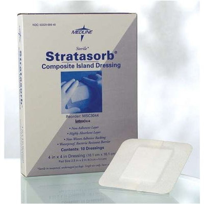 Stratasorb Composite Island Dressing 4 in. x 4 in./Qty 10