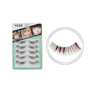 5 Pairs false eyelashes Luxury Princess Natural cross brief hand sharpened