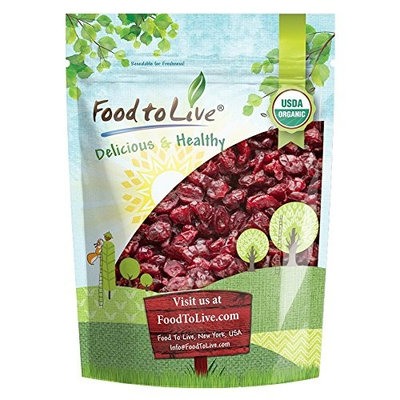 Food to Live Certified Organic Dried Cranberries (Non-GMO, Unsulfured, Bulk) (1 Pound)