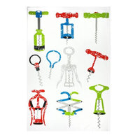 M kitchen Designer Print Cotton Towel set/2- Wine Openers