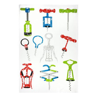 M kitchen Designer Print Cotton Towel set/2- Wine Openers