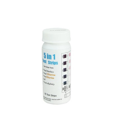 Pool Central Premium 5-in-1 Water Maintenance Test Strips for Swimming Pools and Spas