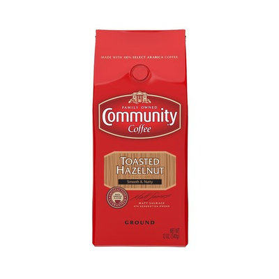 Community Coffee Toasted Hazelnut Flavored Medium Roast Premium Ground 12 Oz Bag (3 Pack), Medium Full Body Smooth Nutty Taste, 100% Select Arabica Coffee Beans