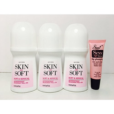Avon Skin so Soft and Sensual Roll On Anti-Perspirant Deodorant 2.6 Oz Pack of 3