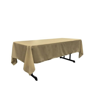 LA Linen TCpop60x108-TaupeP13 Polyester Poplin Rectangular Tablecloth Taupe - 60 x 108 in.