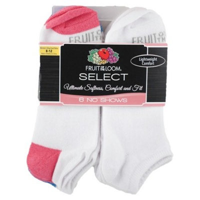 Fruit of the Loom® Women's 6pk No Show Socks - White 8-12