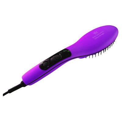 Z-Comfort Ceramic Salon Grade Hair Straightener And Styling Brush Purple