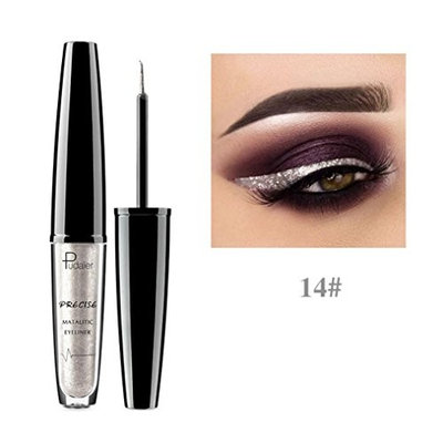Liquid Glitter Eyeliner DEESEE(TM) 16 Color Beauty Metallic Shiny Smoky Pearly Waterproof Non-Stick Glitter EyeShadow Liquid Eyeliner