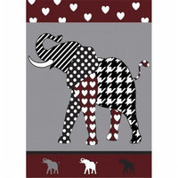 Jozie B 754 Maroon & Black Elephant Flag Large