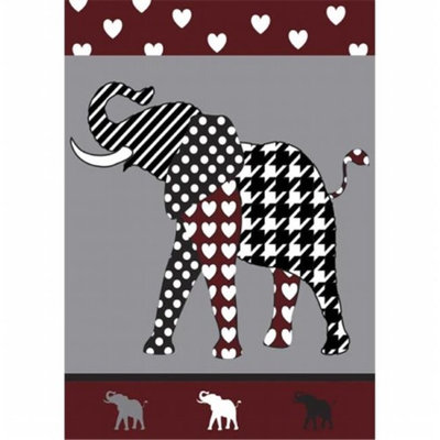 Jozie B 754 Maroon & Black Elephant Flag Large