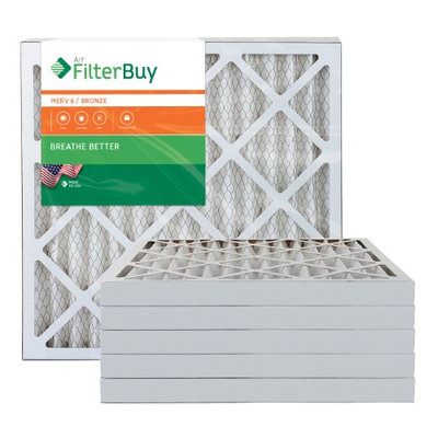 AFB Bronze MERV 6 23.5x23.5x2 Pleated AC Furnace Air Filter. Filters. 100% produced in the USA. (Pack of 6)