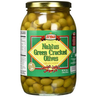 Ziyad Green Cracked Olives, Nablus, 48 OZ