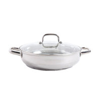 Oster Adenmore Stainless Steel 12 In. Low Pot with Tempered Glass Lid